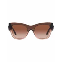 versace eyewear lunettes de soleil à plaque logo - marron