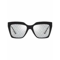 versace eyewear lunettes de soleil à verres monogrammés - gris
