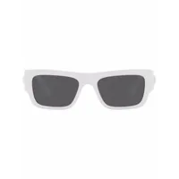 versace eyewear lunettes de soleil à plaque logo - blanc