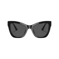 versace eyewear lunettes de soleil la greca à monture papillon - noir