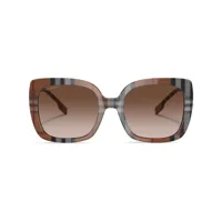burberry eyewear lunettes de soleil caroll à monture oversize - marron