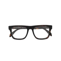 alexander mcqueen eyewear lunettes de vue carrées à effet écailles de tortue - marron
