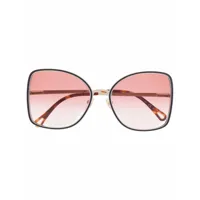 chloé eyewear lunettes de soleil à monture oversize - or