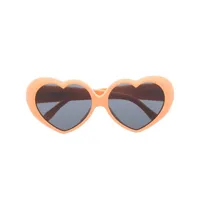 moschino eyewear lunettes de soleil à monture cœur - orange