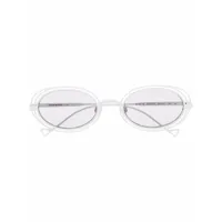 emporio armani lunettes de soleil à monture ovale transparente - blanc