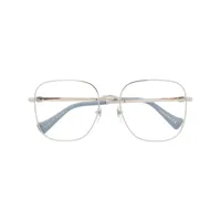 gucci eyewear lunettes de vue métallique à monture oversize - argent