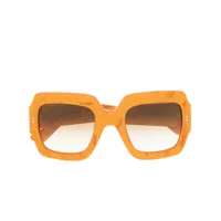 gucci eyewear lunettes de soleil à monture oversize à logo - orange