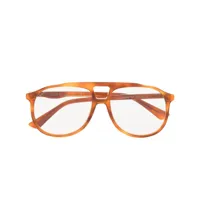 gucci eyewear lunettes de vue pilote à effet écaille de tortue - tons neutres