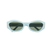 dior eyewear lunettes de soleil ovales à logo imprimé - bleu