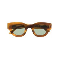 thierry lasry lunettes de soleil autocracy à monture rectangulaire - marron
