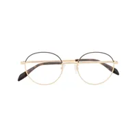 alexander mcqueen eyewear lunettes de vue à monture ronde - or