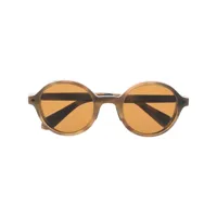 giorgio armani lunettes de soleil à monture ronde - marron