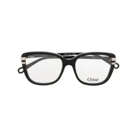 chloé eyewear lunettes de vue à monture rectangulaire - noir