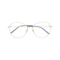 gucci eyewear lunettes de vue à monture ronde - or