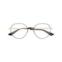 gucci eyewear lunettes de vue rondes à logo gravé - or