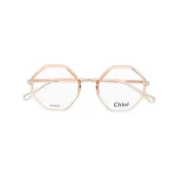 chloé eyewear lunettes de vue à monture géométrique - tons neutres