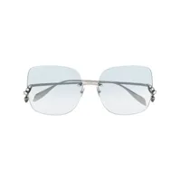 alexander mcqueen eyewear lunettes de soleil à monture carrée - argent