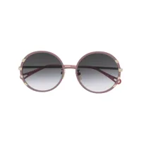 chloé eyewear lunettes de soleil à monture ronde - rose