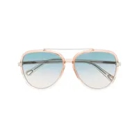chloé eyewear lunettes de soleil teintées à monture pilote - orange