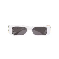 balenciaga eyewear lunettes de soleil bb à monture rectangulaire - blanc