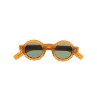 lesca lunettes de soleil teintées à monture ronde - orange