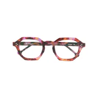 l.a. eyeworks lunettes de vue rondes à effet marbré - marron