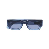 tommy hilfiger lunettes de soleil carrées à logo imprimé - bleu