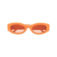linda farrow lunettes de soleil rectangulaires à plaque logo - orange