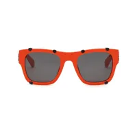 philipp plein lunettes de soleil icon hexagon à monture carrée - orange