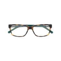 lacoste lunettes de vue carrées à plaque logo - marron