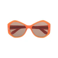 stella mccartney eyewear lunettes de soleil géométriques à logo - orange