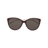 gucci eyewear lunettes de soleil à logo gravé - rouge