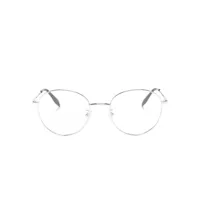 alexander mcqueen eyewear lunettes de vue à monture ronde - argent