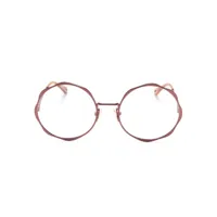 chloé eyewear lunettes de vue rondes à logo gravé - marron