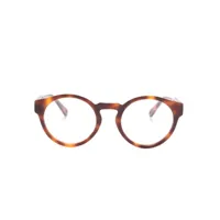 chloé eyewear lunettes de vue rondes à logo imprimé - marron