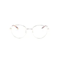 alexander mcqueen eyewear lunettes de vue rondes à logo gravé - or
