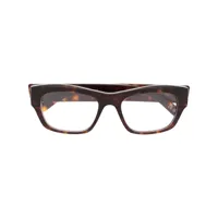 balenciaga eyewear lunettes de vue rectangulaires à logo imprimé - marron