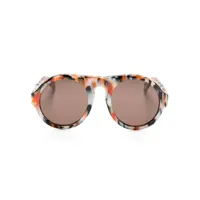 chloé eyewear lunettes de soleil à monture ronde - orange