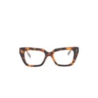 mcq lunettes de vue carrées à effet écailles de tortue - marron