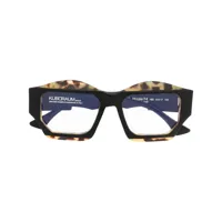kuboraum lunettes de vue carrées à effet écailles de tortue - bleu
