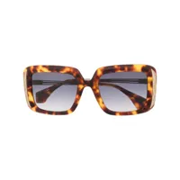 vivienne westwood lunettes de soleil carrées à effet écailles de tortue - marron