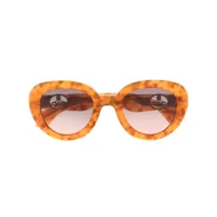 vivienne westwood lunettes de soleil à monture ronde - marron