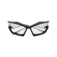 givenchy lunettes de soleil carrées à verres miroités - noir