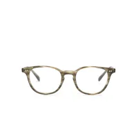 oliver peoples lunettes de vue sadao à monture ronde marbrée - vert