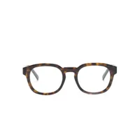 givenchy eyewear lunettes de vue rondes à effet écailles de tortue - marron
