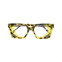 kuboraum lunettes de vue carrées à effet écailles de tortue - vert