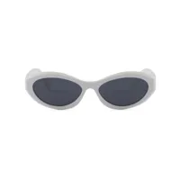 prada eyewear lunettes de soleil symbole à monture ovale - blanc