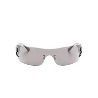 courrèges lunettes de soleil à charnières logo - gris