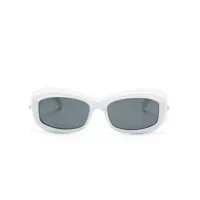givenchy eyewear lunettes de soleil rectangulaires à logo gravé - blanc