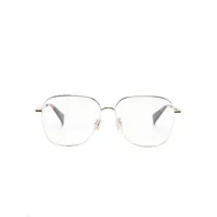 kenzo lunettes de vue à monture ronde métallisée - or